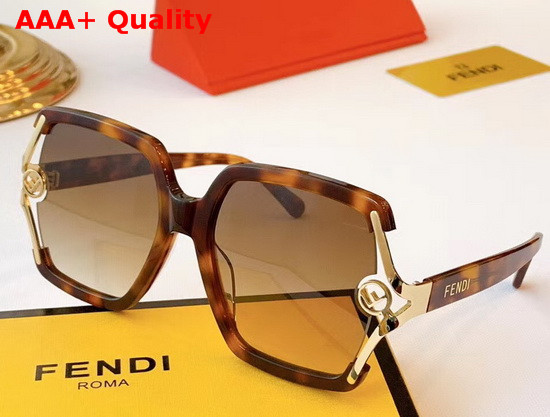 Fendi Kan I F Acetate and Metal Sunglasses Black Replica