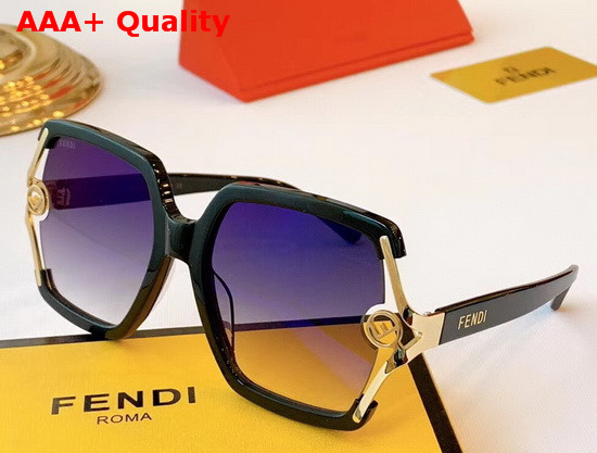 Fendi Kan I F Acetate and Metal Sunglasses Black Replica