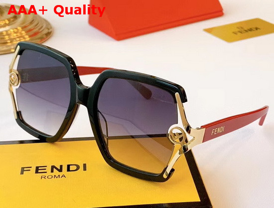 Fendi Kan I F Acetate and Metal Sunglasses Black Replica