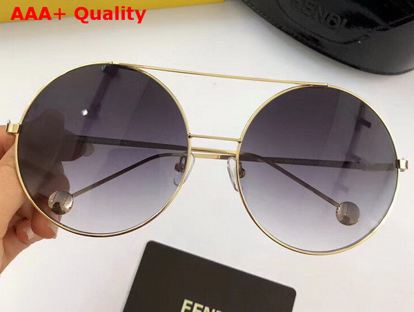 Fendi Round Frame Metal Sunglasses Replica