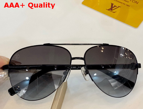 Louis Vuitton Attitude Pilot Silver Color Metal Frame Silver Color Monogram Patterned Lenses Replica