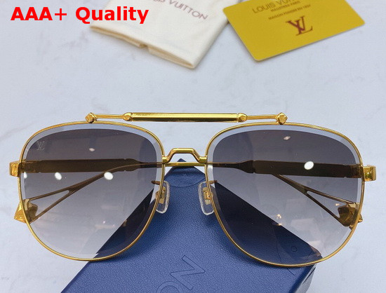 Louis Vuitton Fashion Luxury Sunglasses Silver Metal Frame Blue Lenses Replica