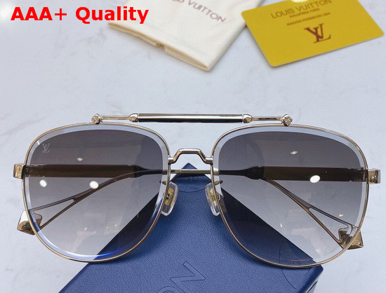 Louis Vuitton Fashion Luxury Sunglasses Silver Metal Frame Blue Lenses Replica