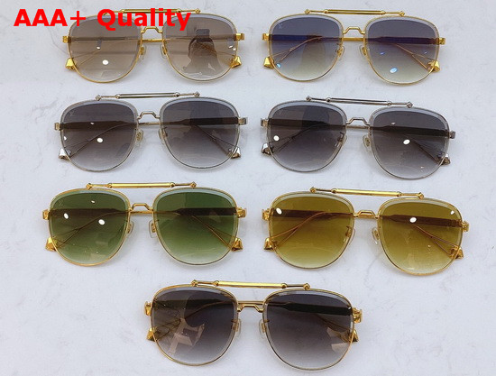 Louis Vuitton Fashion Luxury Sunglasses Silver Metal Frame Blue Lenses Replica