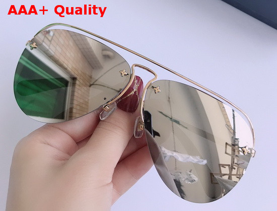 Louis Vuitton Grease Sunglasses Gold Color Frame Z1366W Replica