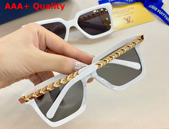 Louis Vuitton New Womens Square Sunglasses White Acetate Frame Blue Lenses Replica