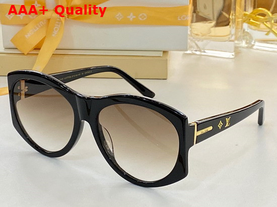 Louis Vuitton Oval Frame Acetate Sunglasses in Black Replica