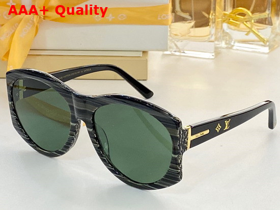 Louis Vuitton Oval Frame Acetate Sunglasses in Black Replica