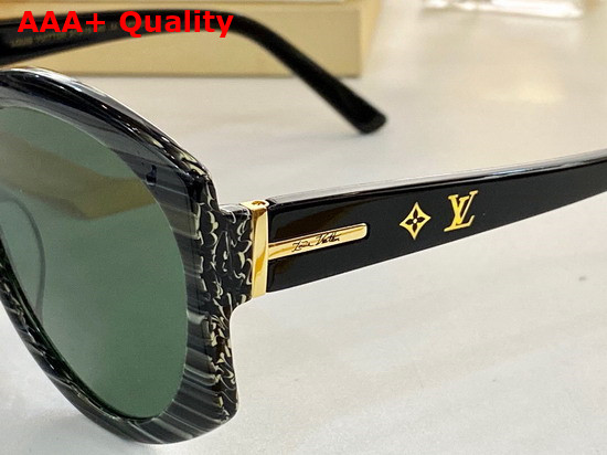 Louis Vuitton Oval Frame Acetate Sunglasses in Black Replica