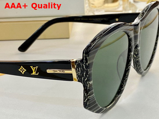 Louis Vuitton Oval Frame Acetate Sunglasses in Black Replica