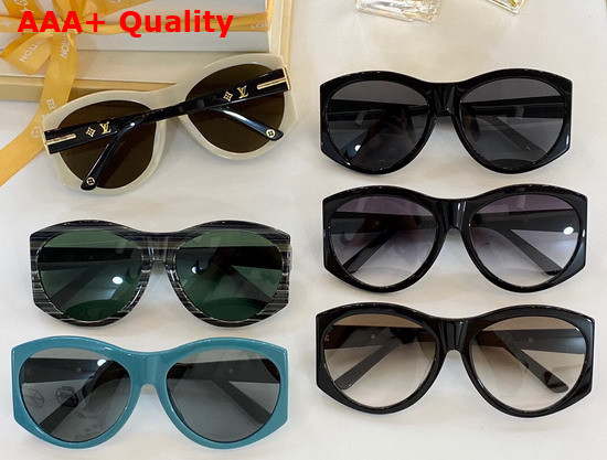 Louis Vuitton Oval Frame Acetate Sunglasses in Black Replica