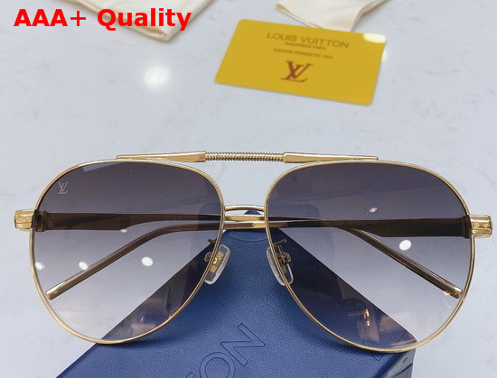 Louis Vuitton Pilot Sunglasses Gold Color Monogram Patterned Lenses Replica