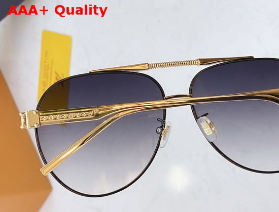 Louis Vuitton Pilot Sunglasses Gold Color Monogram Patterned Lenses Replica