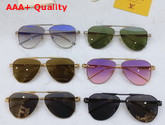 Louis Vuitton Pilot Sunglasses Gold Metal Frame Light Purple Lenses Replica