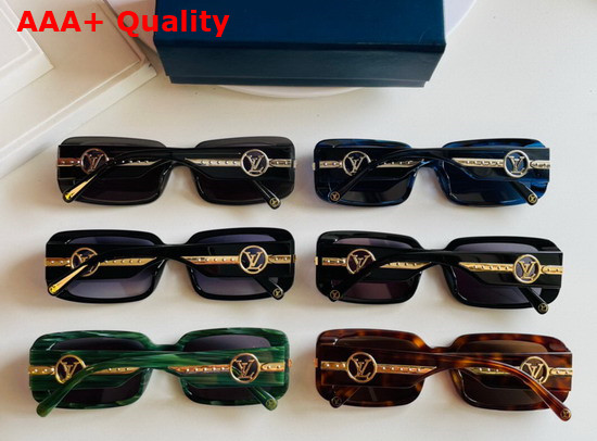 Louis Vuitton Rectangular Frame Acetate Sunglasses in Black Replica