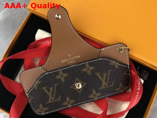 Louis Vuitton Sunglasses Holder in Monogram Canvas and Brown Leather Replica