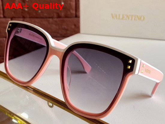 Valentino Round Acetate Sunglasses with Studs Black Replica