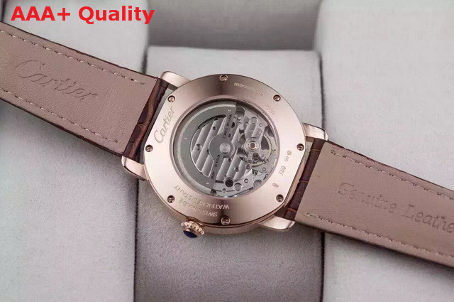 Cartier Totonde De Cartier Flying Tourbilon Watch Pink Gold Leather Strap for Sale