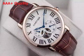 Cartier Totonde De Cartier Flying Tourbilon Watch Pink Gold Leather Strap for Sale