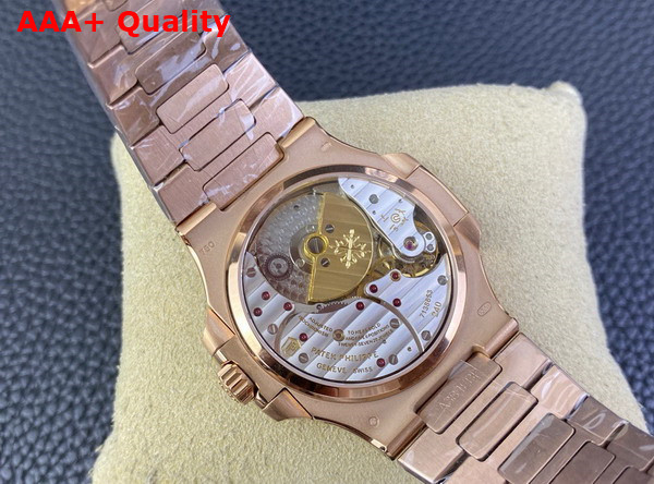 Patek Philippe Nautilus Watch Self Winding Mechanical Movement Sunburst Brown Dial Rose Gold Case 5712 1R 001 Replica