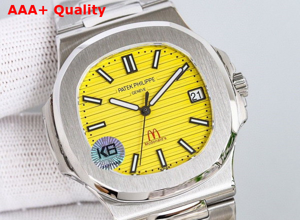 Patek Philippe Nautilus Watch Self Winding Mechnical Movement Yellow Dial Steel Case Replica