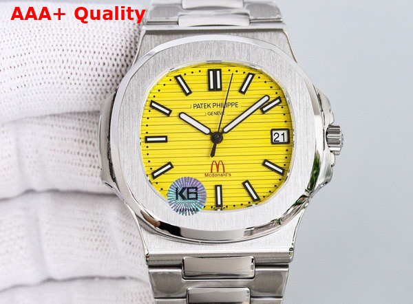 Patek Philippe Nautilus Watch Self Winding Mechnical Movement Yellow Dial Steel Case Replica