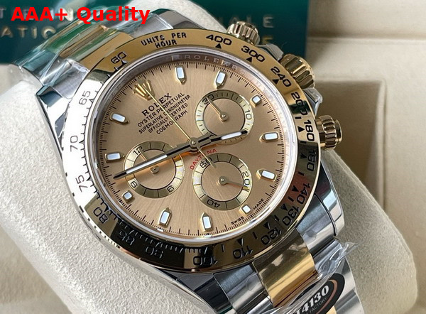 Rolex Cosmograph Daytona Oyster 40mm Oystersteel and Yellow Gold Gold Dial Replica