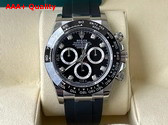 Rolex Cosmograph Daytona Oyster 40mm White Gold Black Rubber Watchband Reference 126519 Replica
