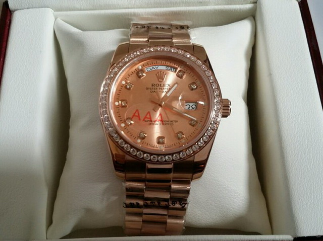 Rolex Date Just 36 Oyster 36mm Everose Gold and Diamonds for Sale