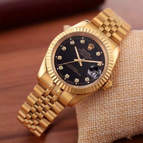 Rolex Date Just Sparkle Star Yellow Gold Black for Sale