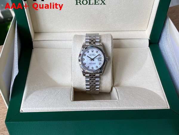 Rolex Datejust 31 Oyster 31mm Oystersteel White Gold and Diamonds Pearl Panel Reference 278384 Replica