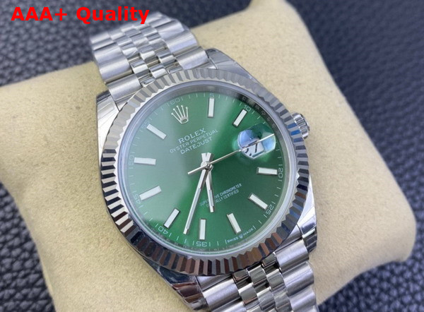 Rolex Datejust 41 Oyster 41mm Oystersteel and White Gold Green Dial 126334 Replica