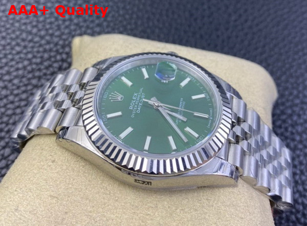 Rolex Datejust 41 Oyster 41mm Oystersteel and White Gold Green Dial 126334 Replica