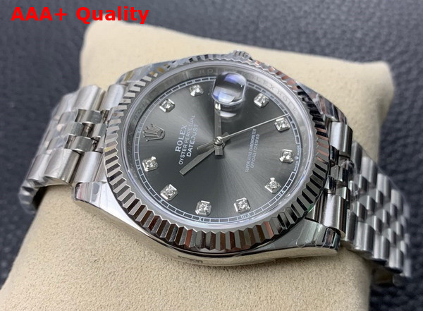 Rolex Datejust 41 Oyster 41mm Oystersteel and White Gold and Grey Reference 126334 Replica