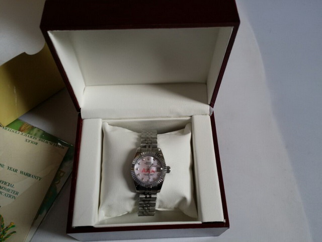 Rolex Lady Date Just 26 White Gold And Diamonds Pink Mother Of Pearl Dial for Sale