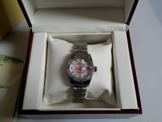 Rolex Lady Date Just 26 White Gold And Diamonds Pink Mother Of Pearl Dial for Sale