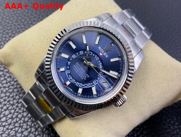 Rolex Sky Dweller Oyster 42mm Oystersteel and White Gold and Blue Replica