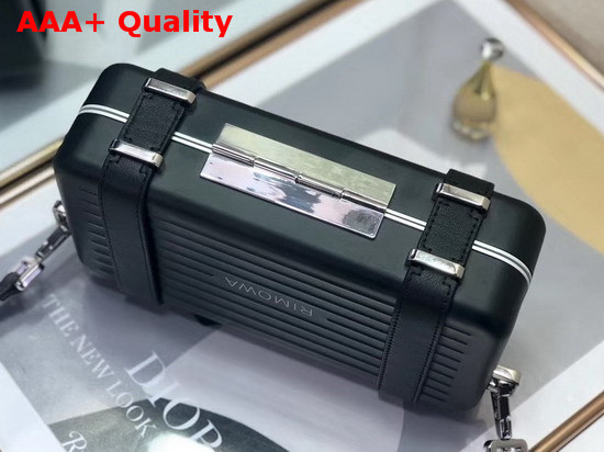 Black Dior and Rimowa Aluminum Personal Clutch On Strap Replica