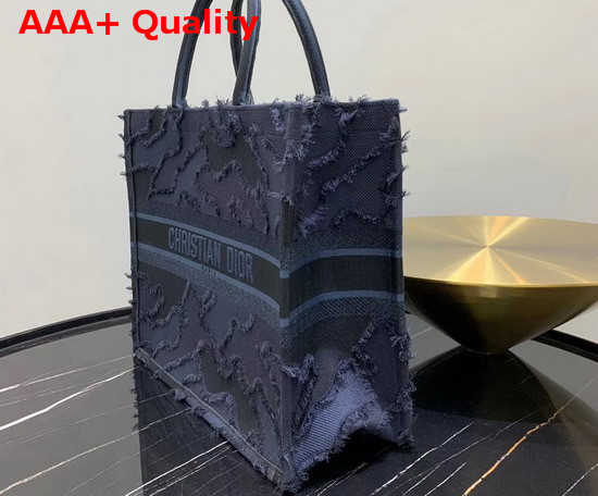 Blue Dior Book Tote Camouflage Embroidered Canvas Bag Replica