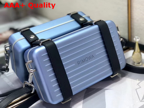 Blue Dior and Rimowa Aluminum Personal Clutch On Strap Replica