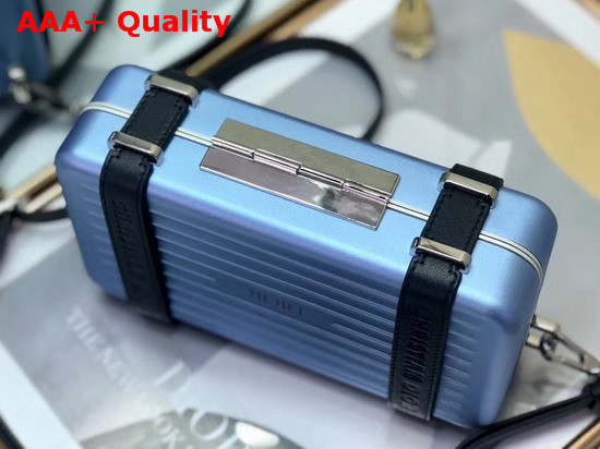 Blue Dior and Rimowa Aluminum Personal Clutch On Strap Replica