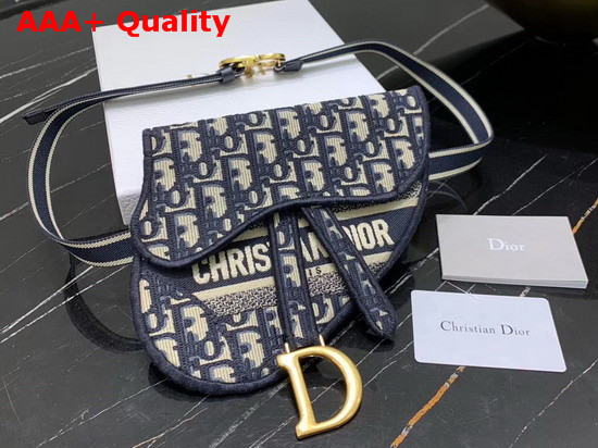 Blue Saddle Dior Oblique Pouch Belt Replica