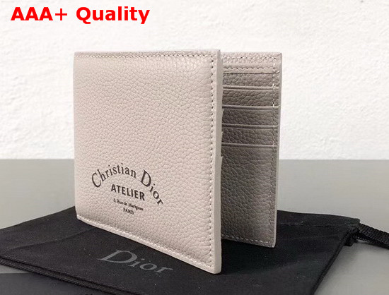 Christian Dior Atelier Wallet in Beige Grained Calfskin Replica