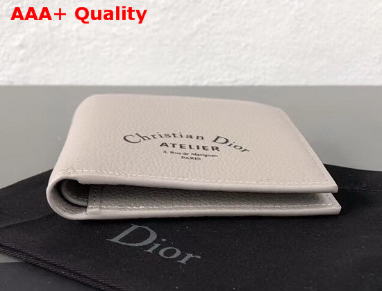 Christian Dior Atelier Wallet in Beige Grained Calfskin Replica