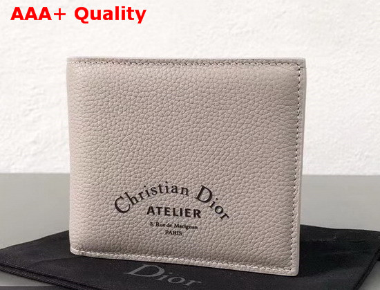 Christian Dior Atelier Wallet in Beige Grained Calfskin Replica