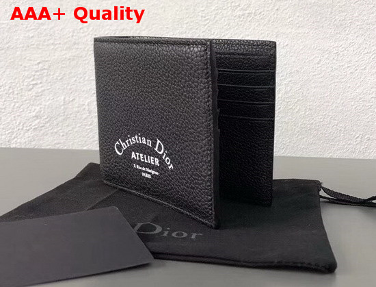 Christian Dior Atelier Wallet in Black Grained Calfskin Replica