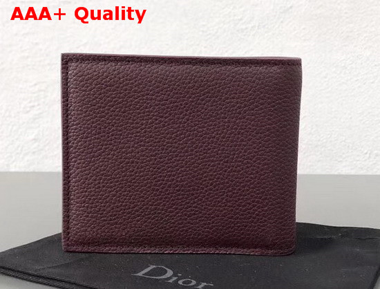 Christian Dior Atelier Wallet in Burgundy Grained Calfskin Replica