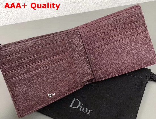 Christian Dior Atelier Wallet in Burgundy Grained Calfskin Replica