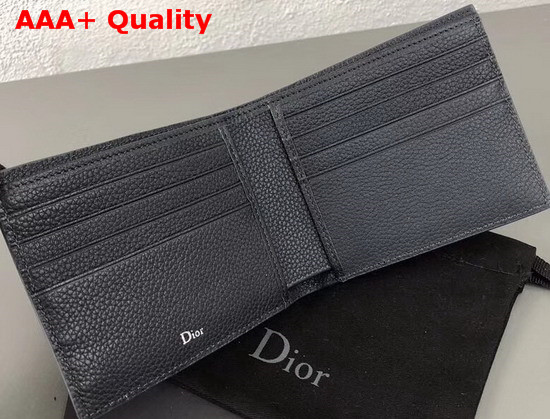 Christian Dior Atelier Wallet in Navy Blue Grained Calfskin Replica