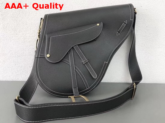 Christian Dior Baudrier Messenger Bag in Black Grained Calfskin Replica